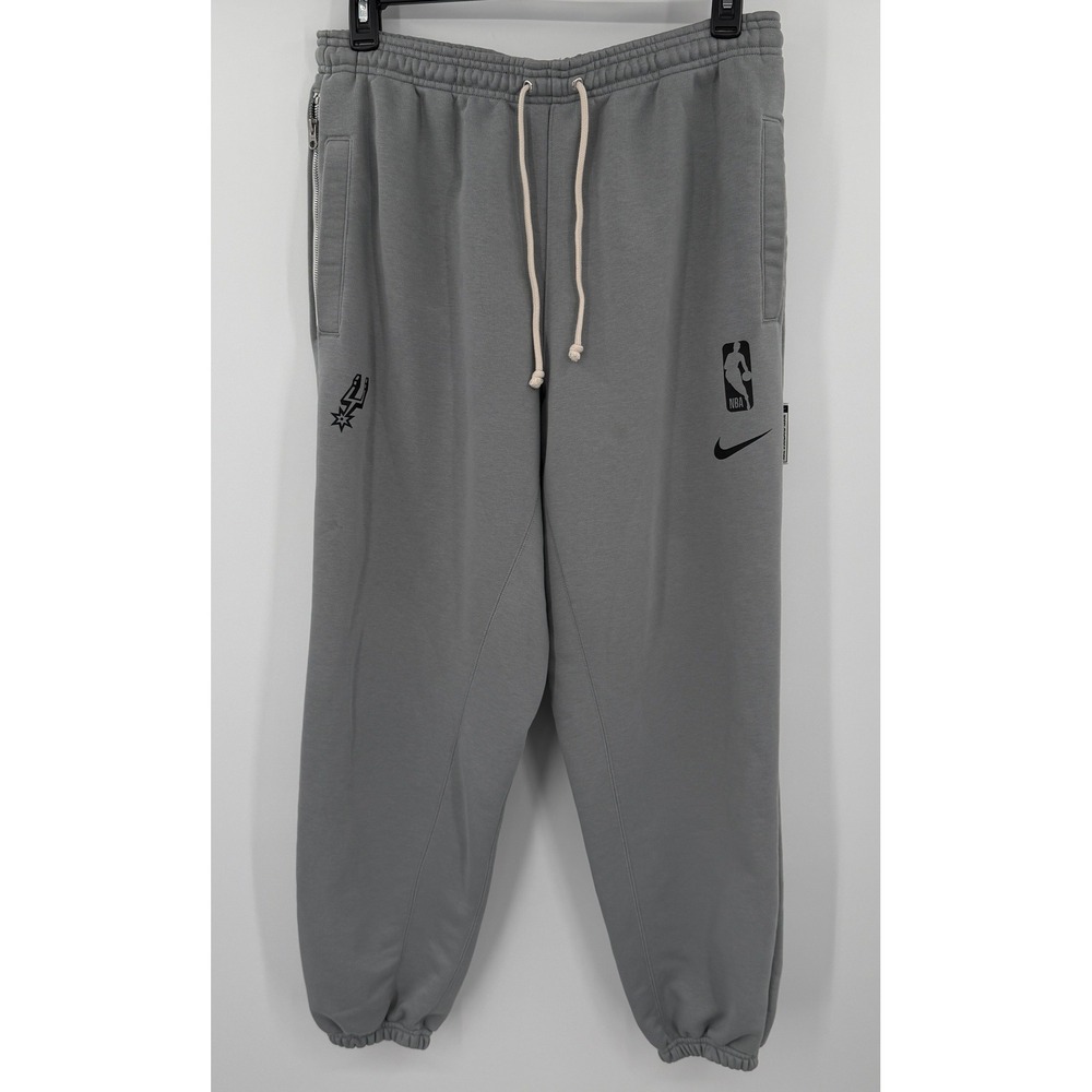Nike San Antonio Spurs NBA Standard Issue Grey Dri-FIT Sweatpants Mens Large